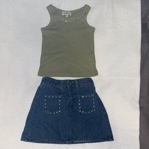 Kensie Girl Olive Tank with Studded Accents